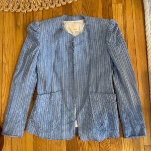 Rebecca Taylor Blue White Blazer
